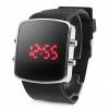 Silicone Band Modern Unisex Jelly Sport Style LED Wrist Watch - Black